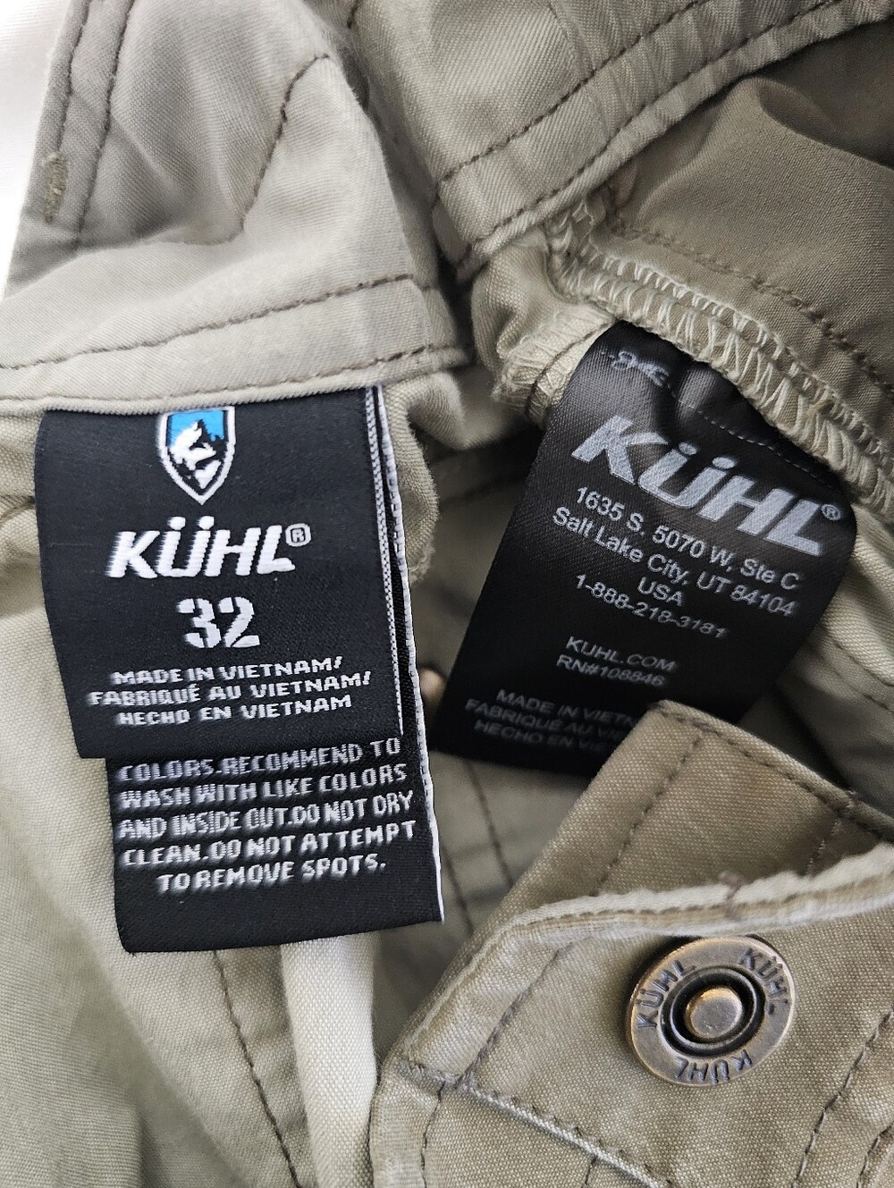 KÜHL Men’s Vintage Patina Dye Utility Shorts Size 32 Olive Khaki Style 5228 - Picture 6 of 9